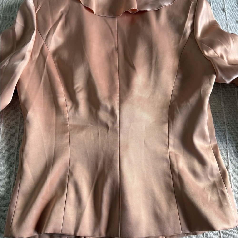 Boston Proper Satin Blouse in Soft Peach - Picture 13 of 14